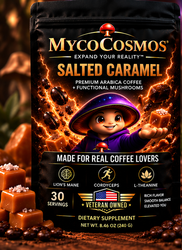 MycoCosmos Salted Caramel mushroom coffee