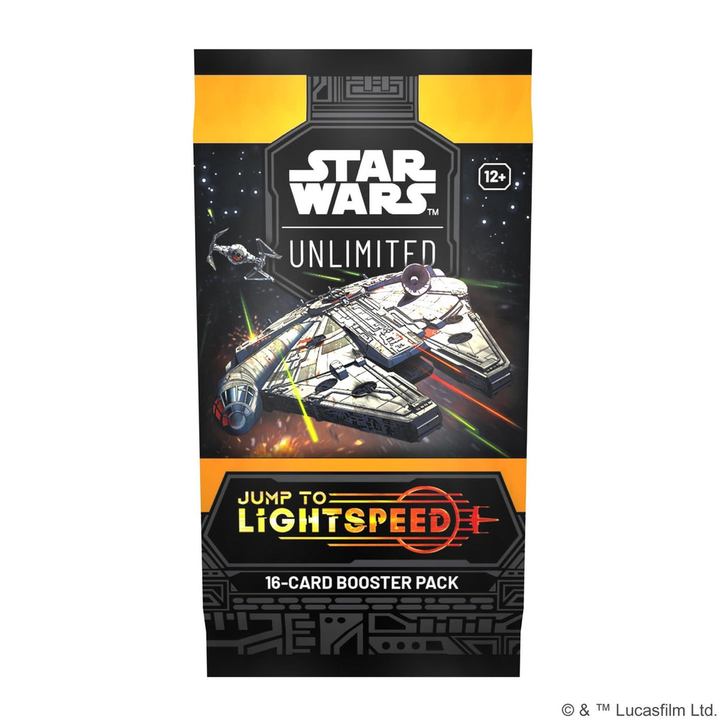Illustrative possible contents: sealed Star Wars Unlimited Jump to Lightspeed booster pack; not guaranteed in a mystery bag.