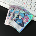 Illustrative holographic fan art trading cards; designs may vary