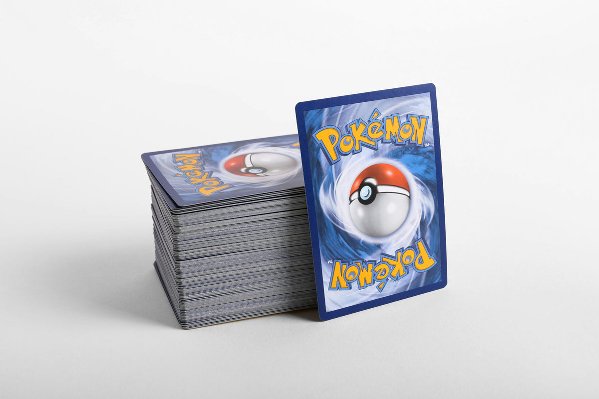 Illustrative stack of collectible trading cards; cards may vary